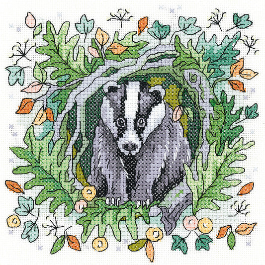 Badger (Woodland Creatures) cross stitch kit - WCBG1472 (D)