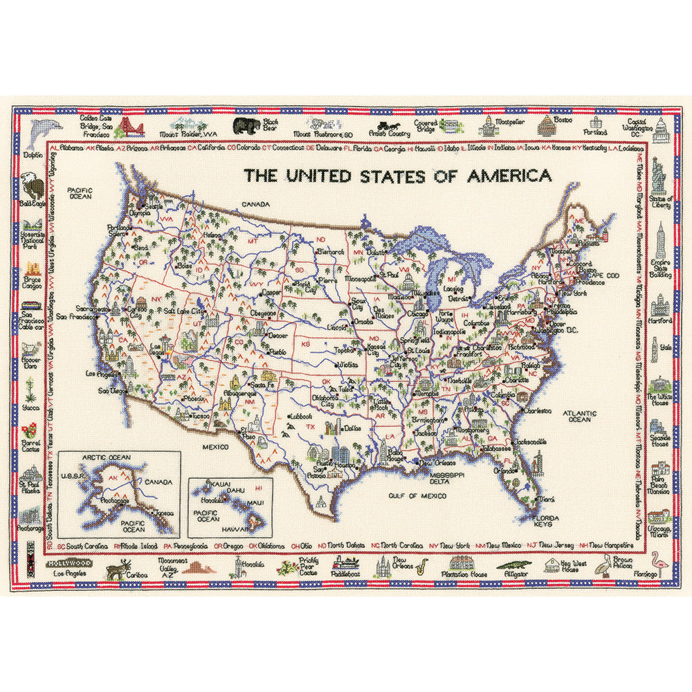 United States of America cross stitch chart pack - WMUS578C